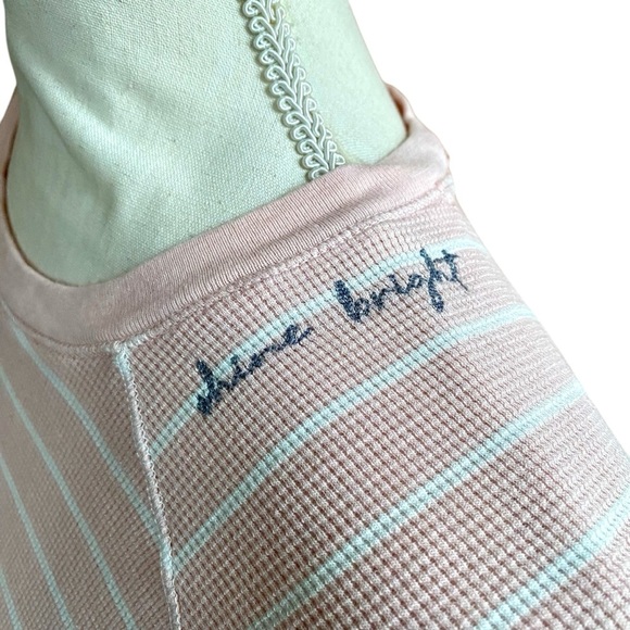 PJ Salvage Thermal Lounge Top Shine Bright Striped Waffle Knit Long Sleeve L - Picture 5 of 15